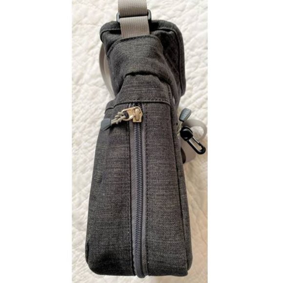 LL BEAN Wayside II Crossbody Bag Heather Gray Expandable Purse Nylon Shoulder - Picture 4 of 7